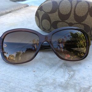 Coach Logo sunglasses case authentic tortoise gold